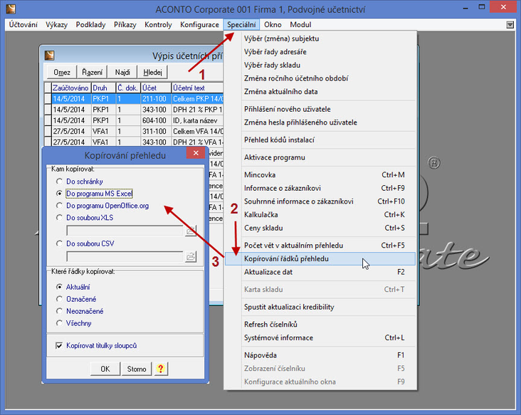 Export do souboru XLS, MS Excel nebo OpenOffice.org  