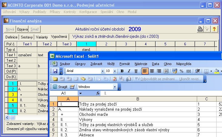 Export přehledů PDU do MS Excel